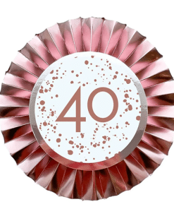 Rose Gold 40th Birthday Badge