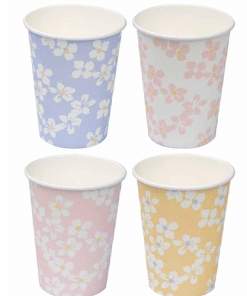 Pretty Flower Themed Cups