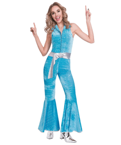 Disco Diva Turquoise Blue Adult Costume