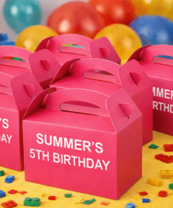 Bright Pink Customised Party Food Boxes