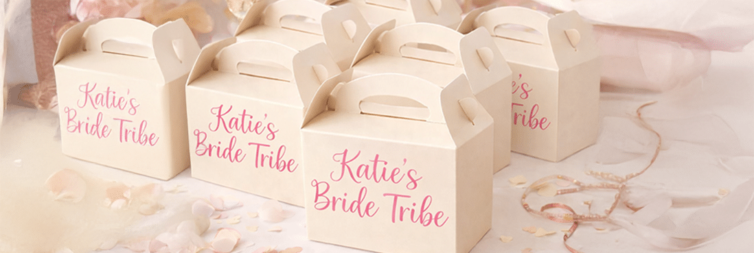 Cream Customised Food Party Boxes Bride To Be Ideas