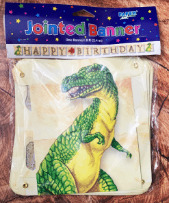 Dinosaur Themed Happy Birthday Banner