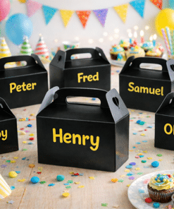 Alternative view of Black Coloured Party Food Boxes (Pk 6)