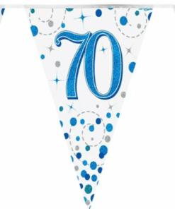 70th Birthday Blue Bunting