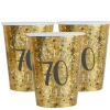 Sparkling Gold 70th Birthday Party Paper Cups