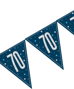 70th Birthday Dark Blue Glitz Blue Bunting