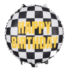 Happy Birthday Checkered Flag Racing Themed Foil Balloon