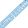 70th Birthday Blue Glitz Banner