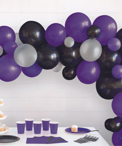 Black, Purple & Silver DIY Balloon Arch Kit