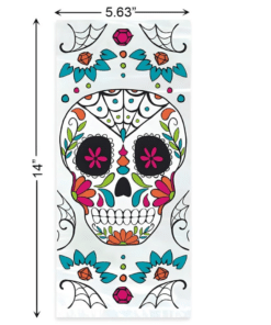 Day of the Dead Skull Printed Cellophane Bags