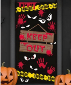 Keep Out Halloween Door Cover