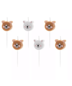 Cute Teddy Bear Birthday Cake Candles