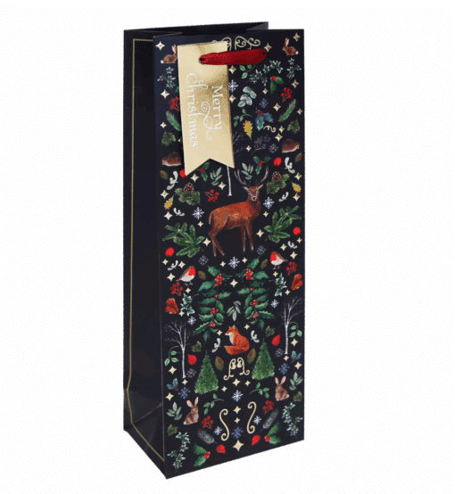 Woodland Themed Wine Spirits Bottle Bags