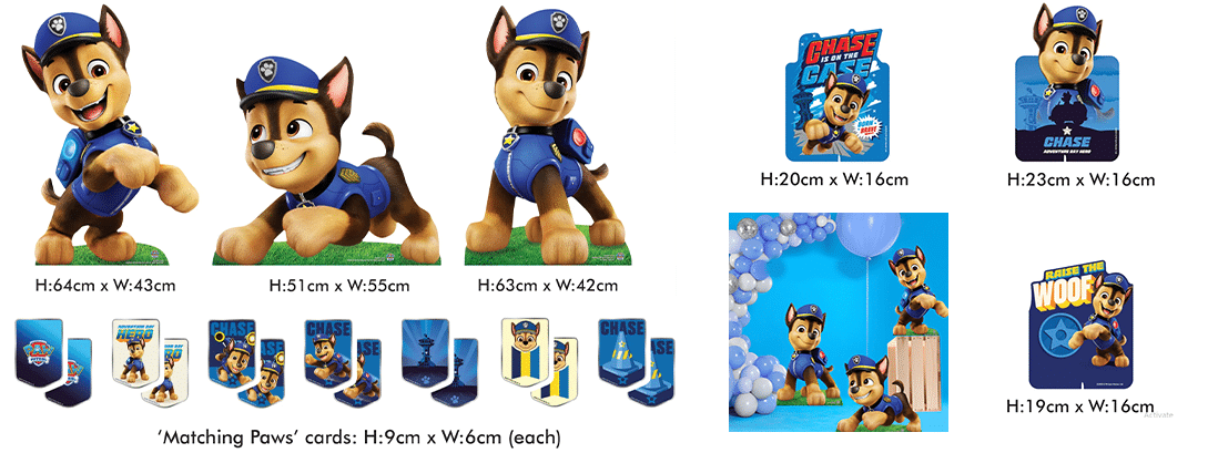 Paw Patrol Pack of 3 Cardboard Cut Outs Props