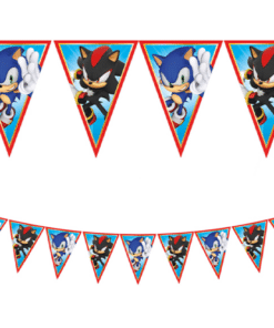Sonic The Hedgehog Party Paper Triangle Flag Banner