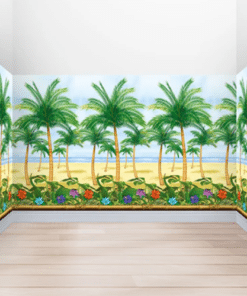 Palm Tree Beach Backdrop Decoration, Scene Setter