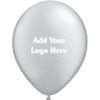 Silver Balloons Printed With Logos Low Minimum Order Next Day UK Delivery