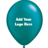 Teal Balloons Printed With Logos Low Minimum Order Next Day UK Delivery