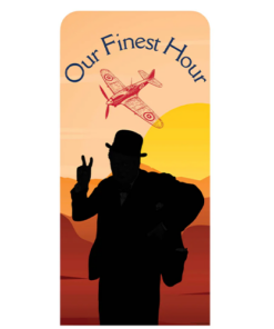 Churchill's Finest Hour With Spitfire Backdrop VE Day