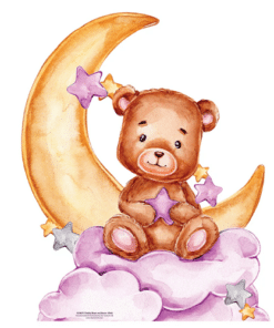 Cute Pink Baby Teddy Bear Moon Cardboard Prop Balloon Backdrop