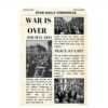 War Is Over Newspaper Small Vintage Backdrop Prop For Schools