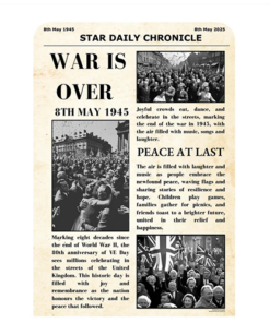 War Is Over Newspaper Small Vintage Backdrop Prop For Schools