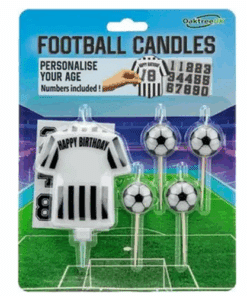 Black & White Newcastle themed football candles