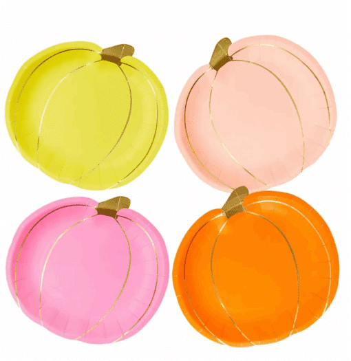 Halloween Bright Pumpkin Paper Plate