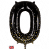 Black & Gold Giant Number Balloon - 0