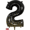 Black & Gold Giant Number 2 Balloon