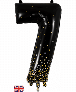 Black & Gold Giant Number 7 Balloon
