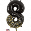 Black & Gold Giant Number 8 Balloon