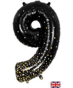 Black & Gold Giant Number 9 Balloon