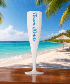 Hen Night Customised Plastic Champagne Glasses Team Bride