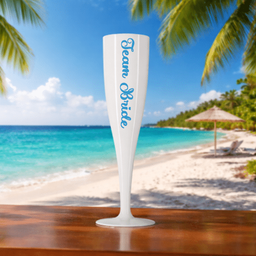 Hen Night Customised Plastic Champagne Glasses Team Bride