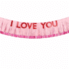 I Love You Fringed Banner