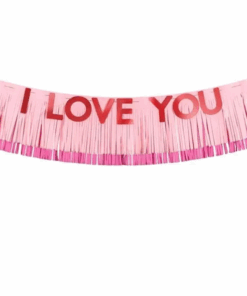 I Love You Fringed Banner