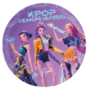 Official K-Pop Demon Hunters Netflix movie paper plates featuring Zoey and Rumi